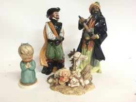 Two royal doulton figures blue bead and cavalier,