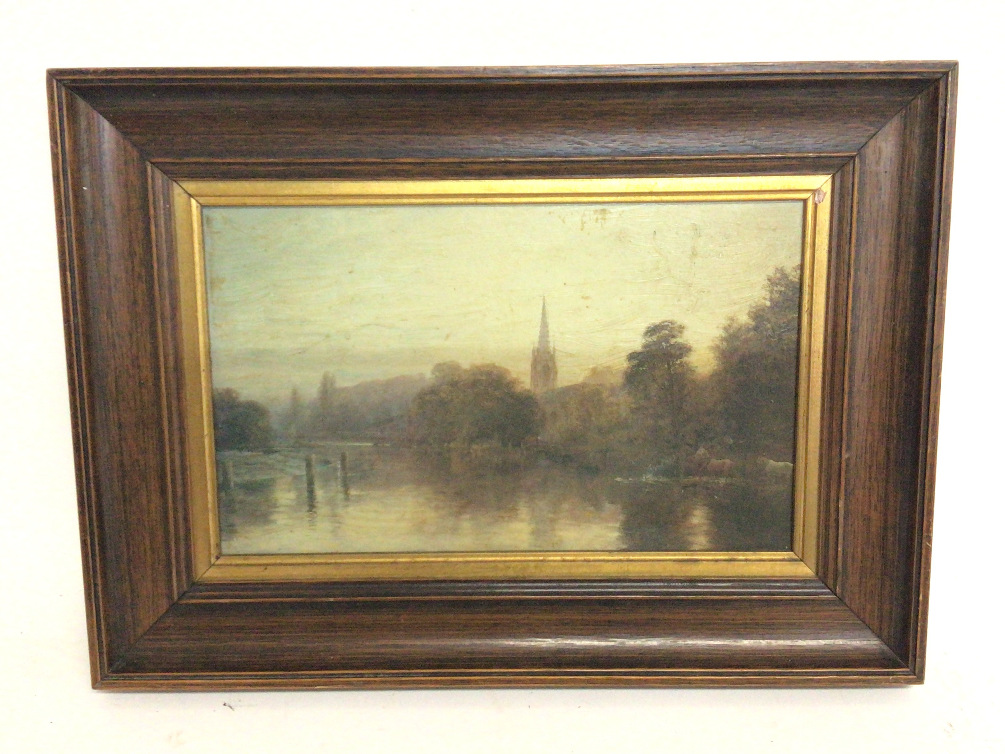 A early Victorian framed oil painting of St Austel