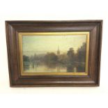 A early Victorian framed oil painting of St Austel