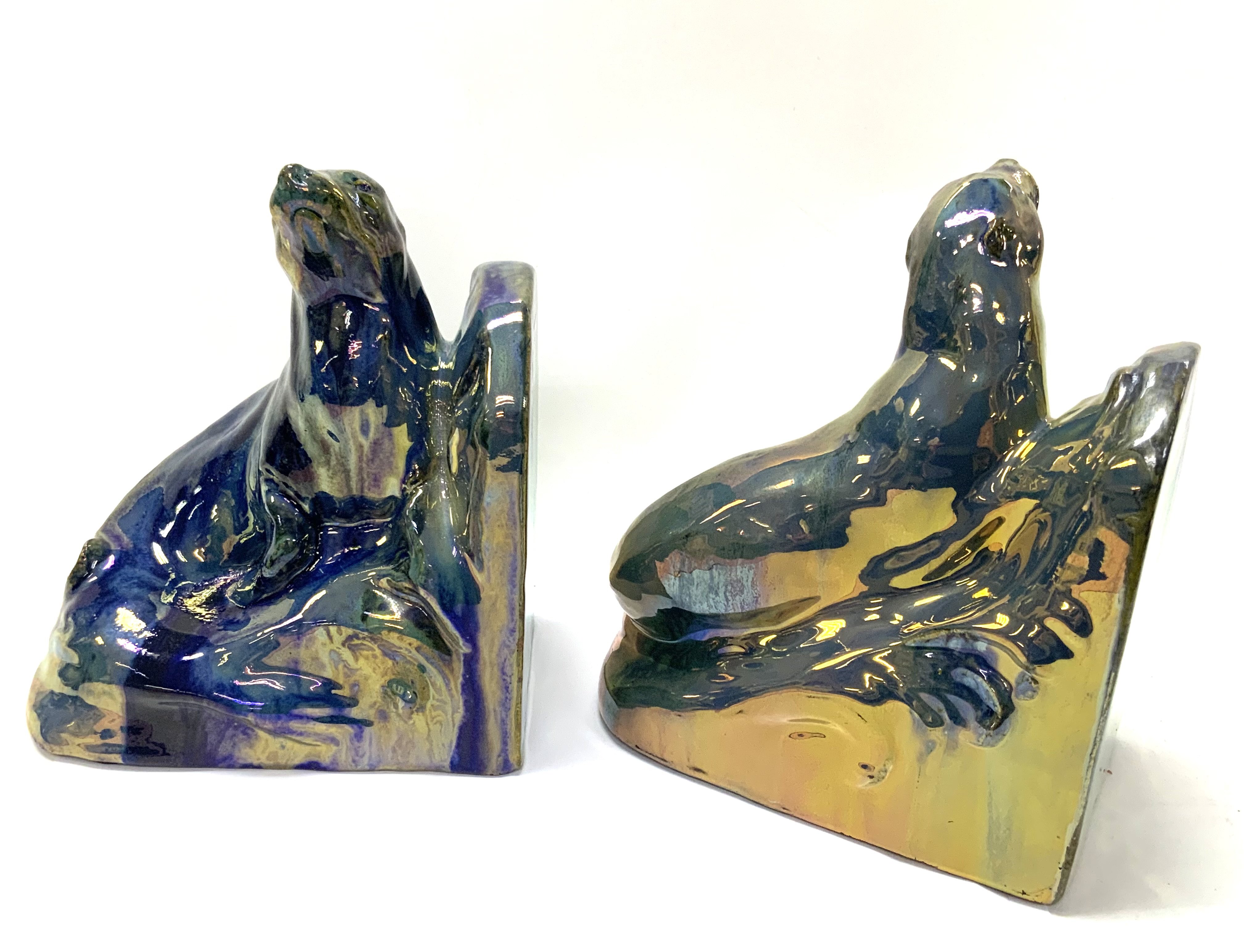 A pair of Art Deco bookends in the form of two cer - Image 3 of 4