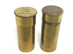 Two cased brass 1/2 inch microscope lenses by J.B