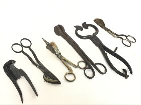 A Collection of various sugar snips, candle stuffe