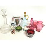 A collection of ceramics including Victorian cranb