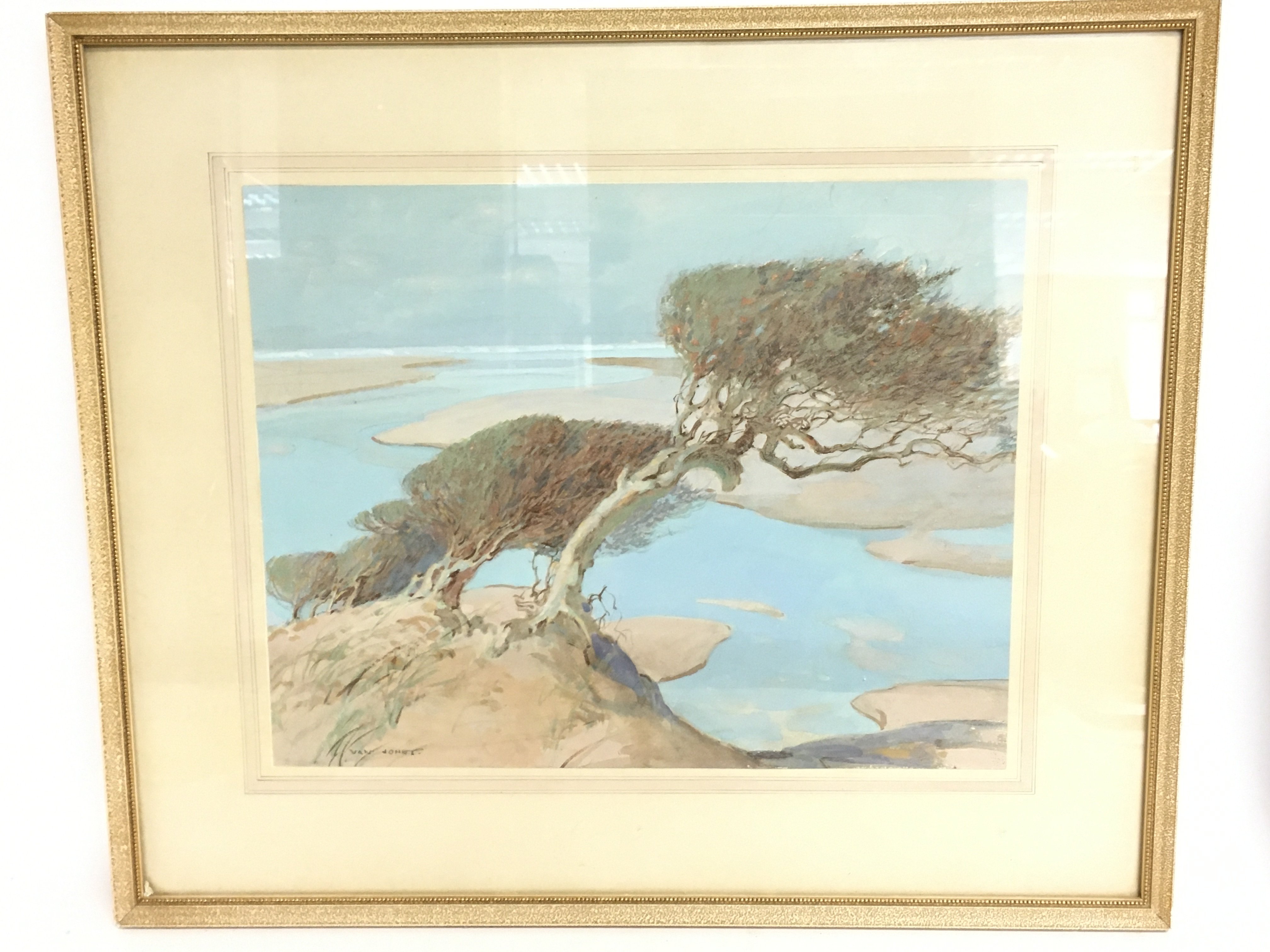 A framed watercolour painting by 20th century arti