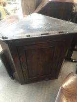 A late George III oak corner cabinet, dimensions 5