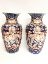 A pair of large late 19th century Japanese Imari v