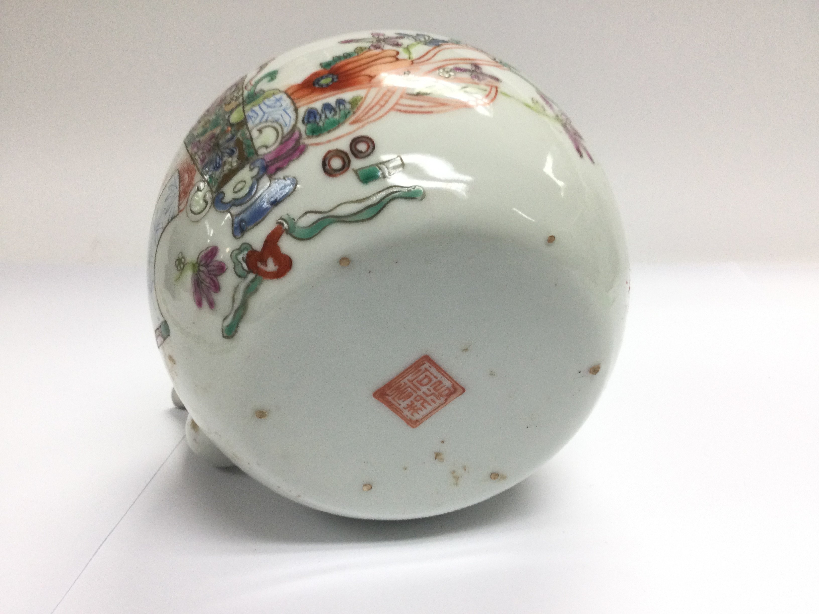 An Oriental teapot with hand painted decoration, a - Image 3 of 4