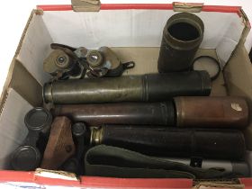 A pair of American military antique binoculars wit