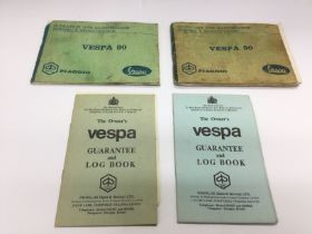 Four vintage Vespa manuals. Shipping category A.