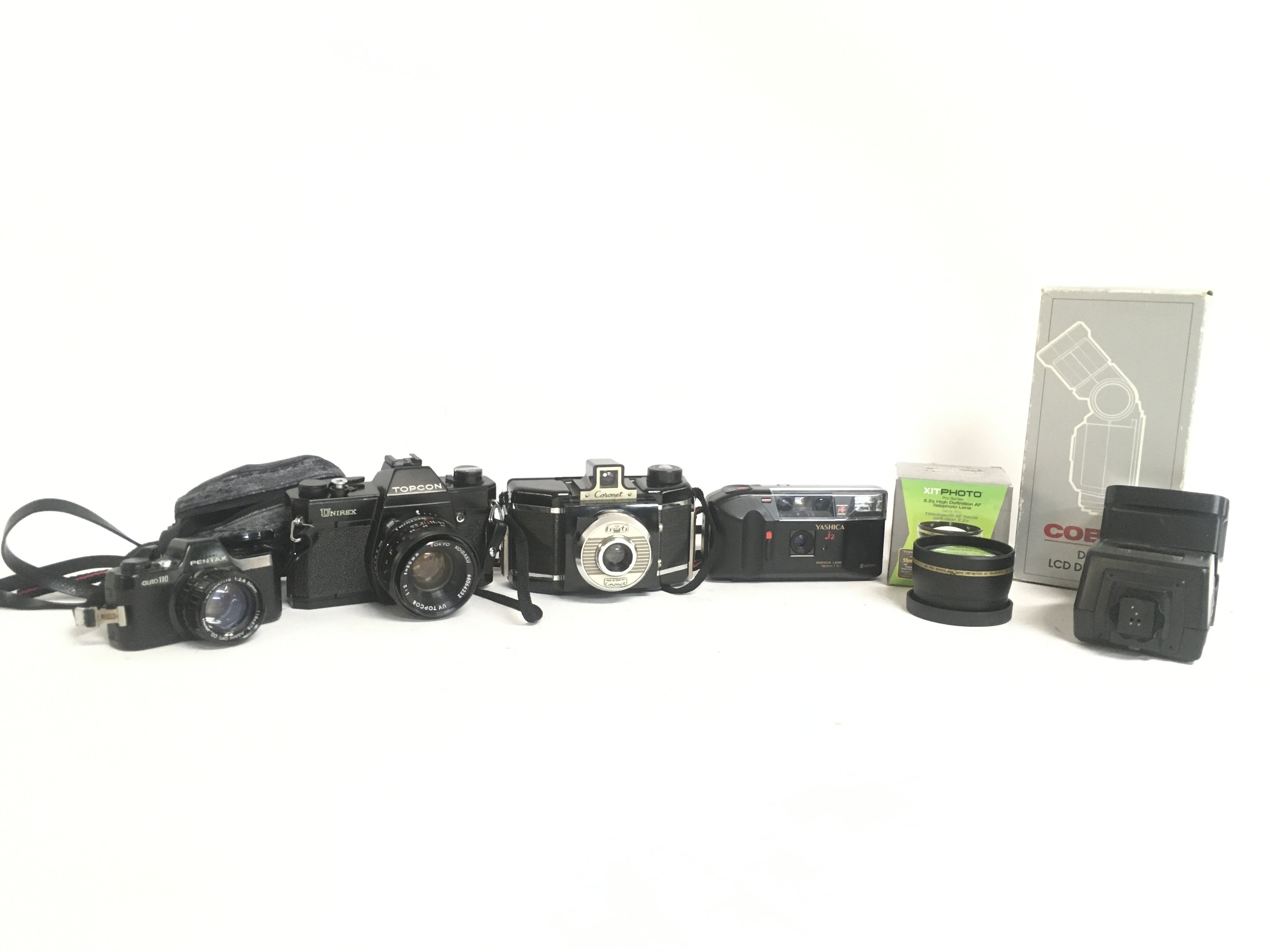 Vintage cameras and accessories including Pentax A