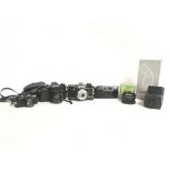 Vintage cameras and accessories including Pentax A