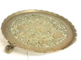 A Bronze tray with dragon feet and fruit design, d