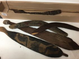 Two MÄori antique possible Patu war clubs and boo