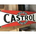 An enamelled oil sign for Wakefield Castrol motor