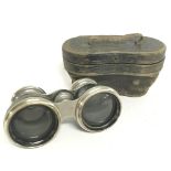 A pair of cased French Field and Marine binoculars