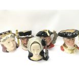 A collection of Royal Doulton character jugs inclu