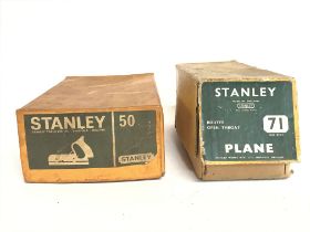 Boxed vintage Stanley planes including a No71 rout