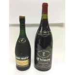 A large bottle of 1992 Chinon red wine and a 70cl