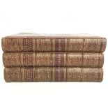 Three half leather Charles dickens books with illu