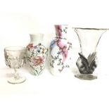 A collection of ceramics including hand painted va