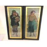 Framed watercolours by John Dawson Watson- a lante