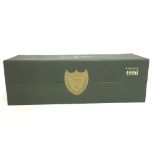 A boxed bottle of Dom Perignon vintage 1996. This