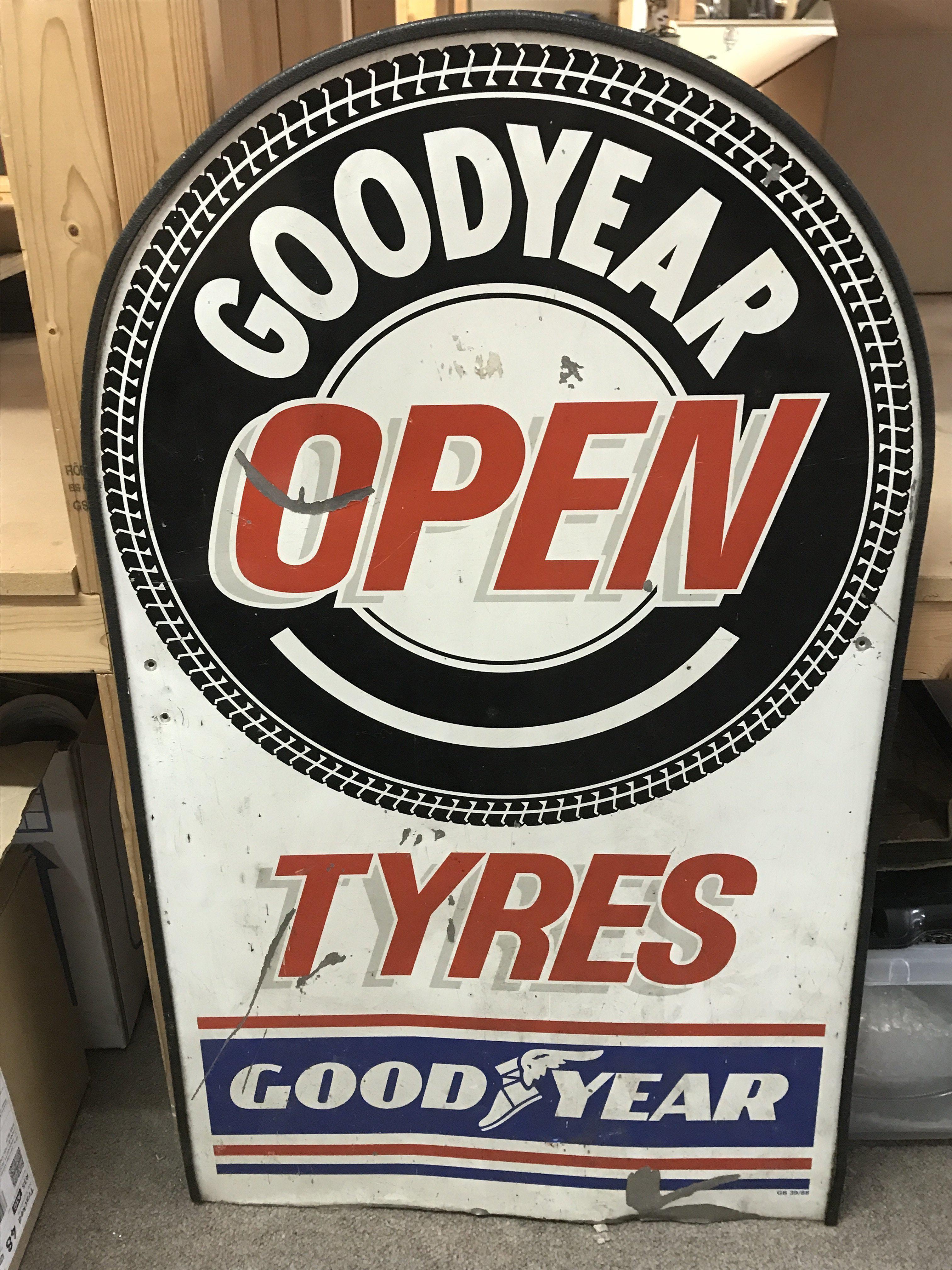 A large double sided sign for good year tyres, 54x - Bild 2 aus 2