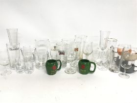 A Collection of vintage drinking glasses including