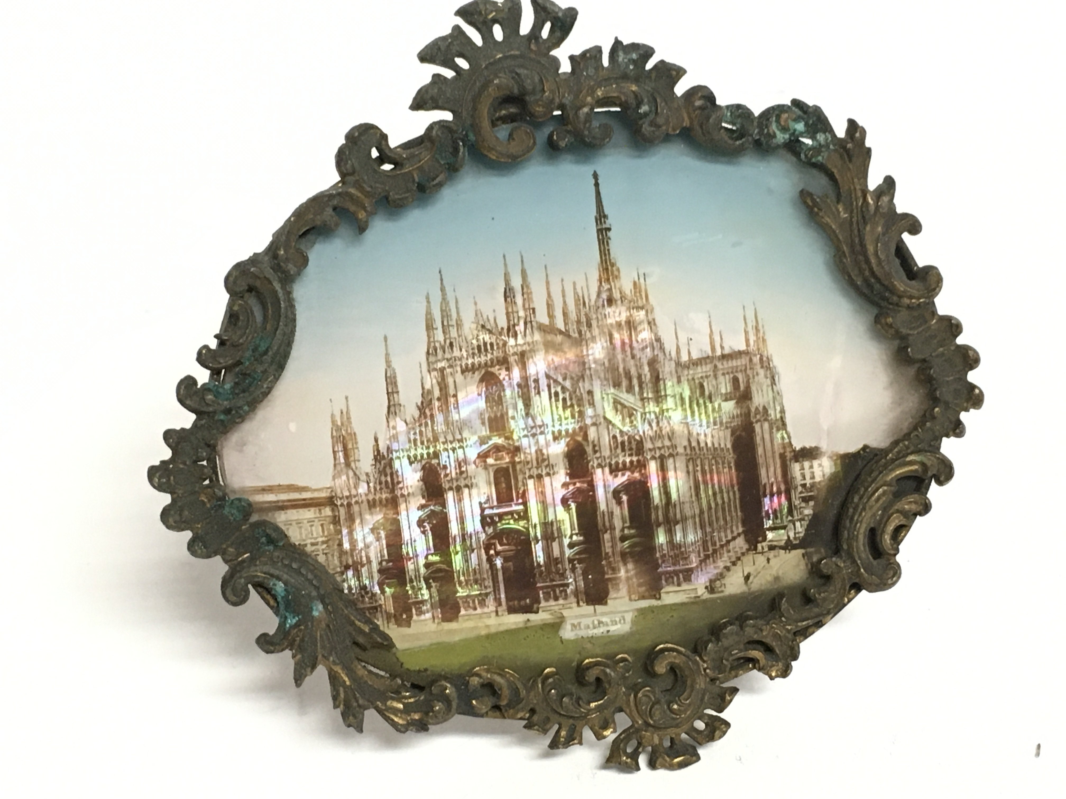 An antique framed mother of Pearl Milan Cathedral