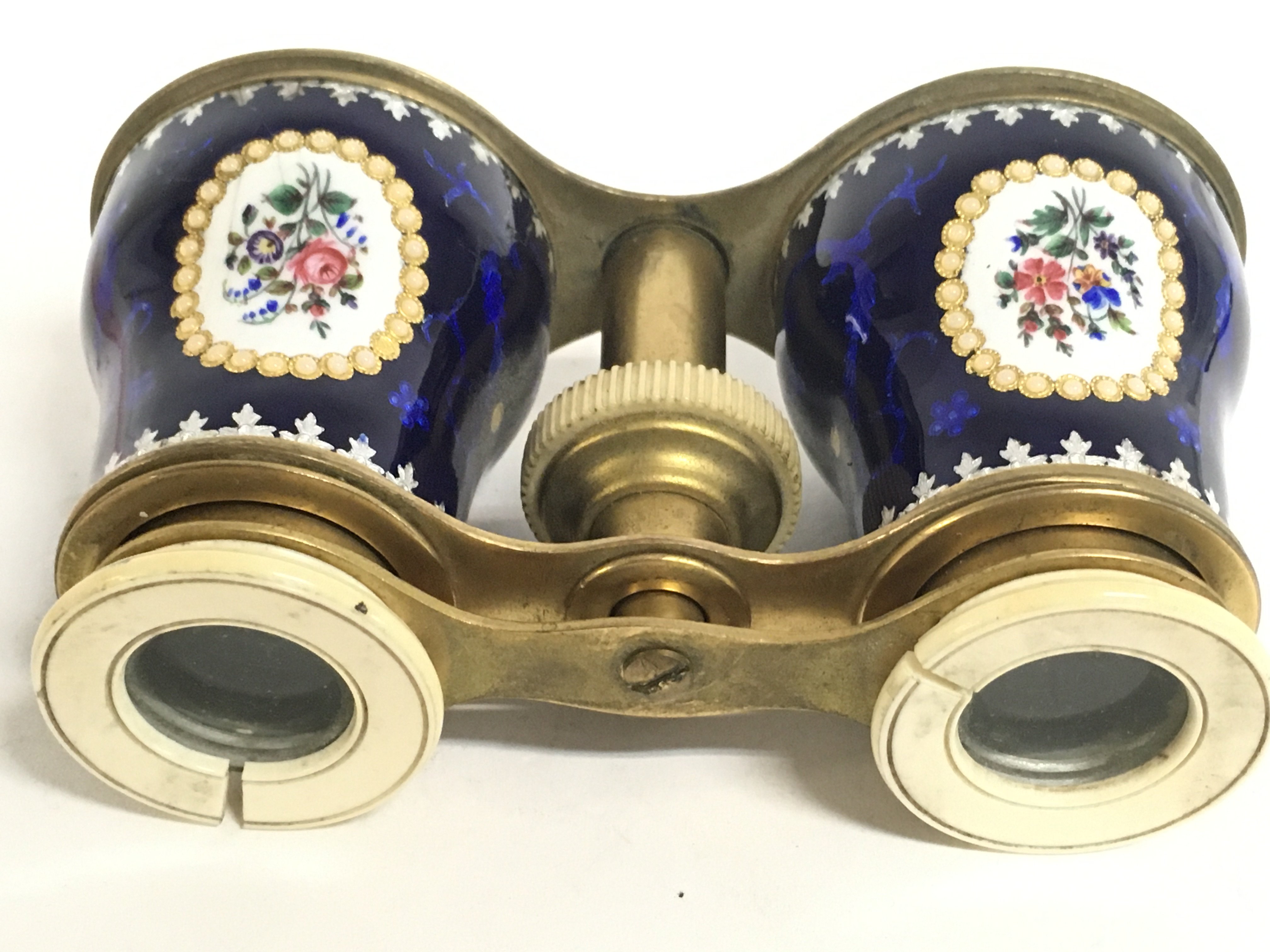A cased pair of enamel opera glasses. This lot can - Image 4 of 7
