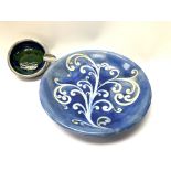 A Moorcroft Moonlit blue ashtray 8.2cm with a meta