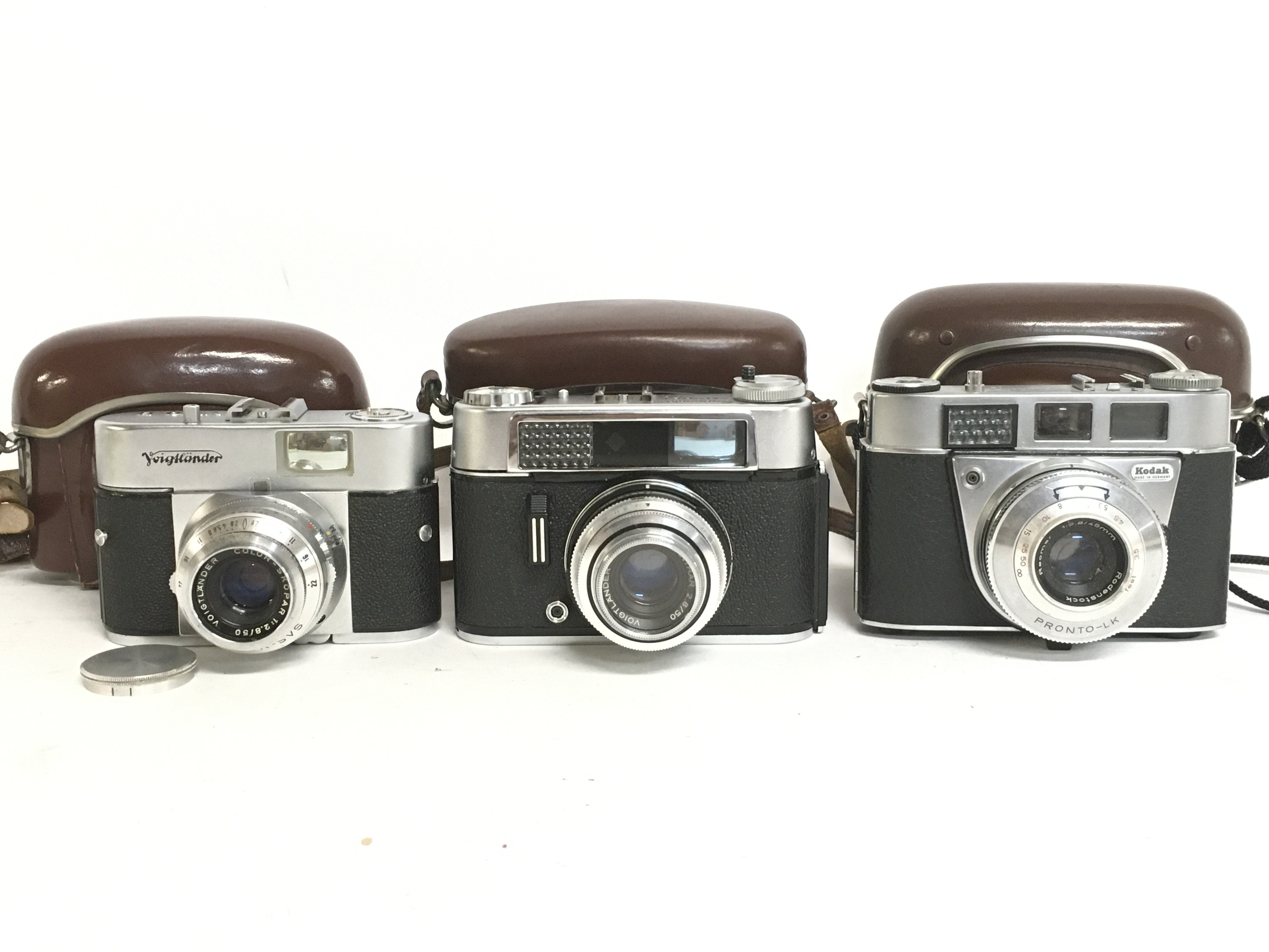 Vintage cameras including a VoigtlÃ¤nder Vito B, V