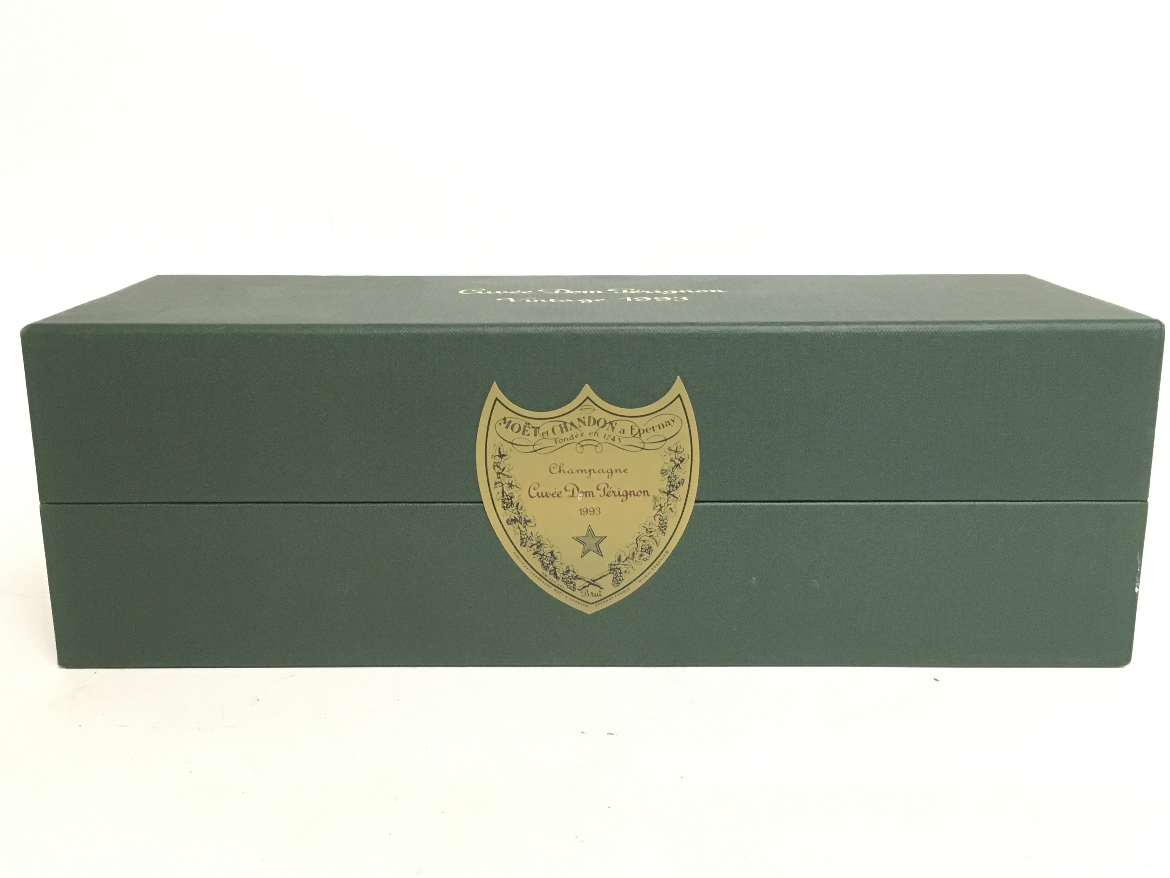 A boxed bottle of Cuvee Dom Perignon 1993. This lo