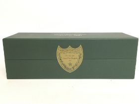 A boxed bottle of Cuvee Dom Perignon 1993. This lo