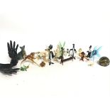 A Collection of miniature art glass figures and po