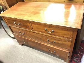 An Edwardian satin wood banded chest of drawers, 4