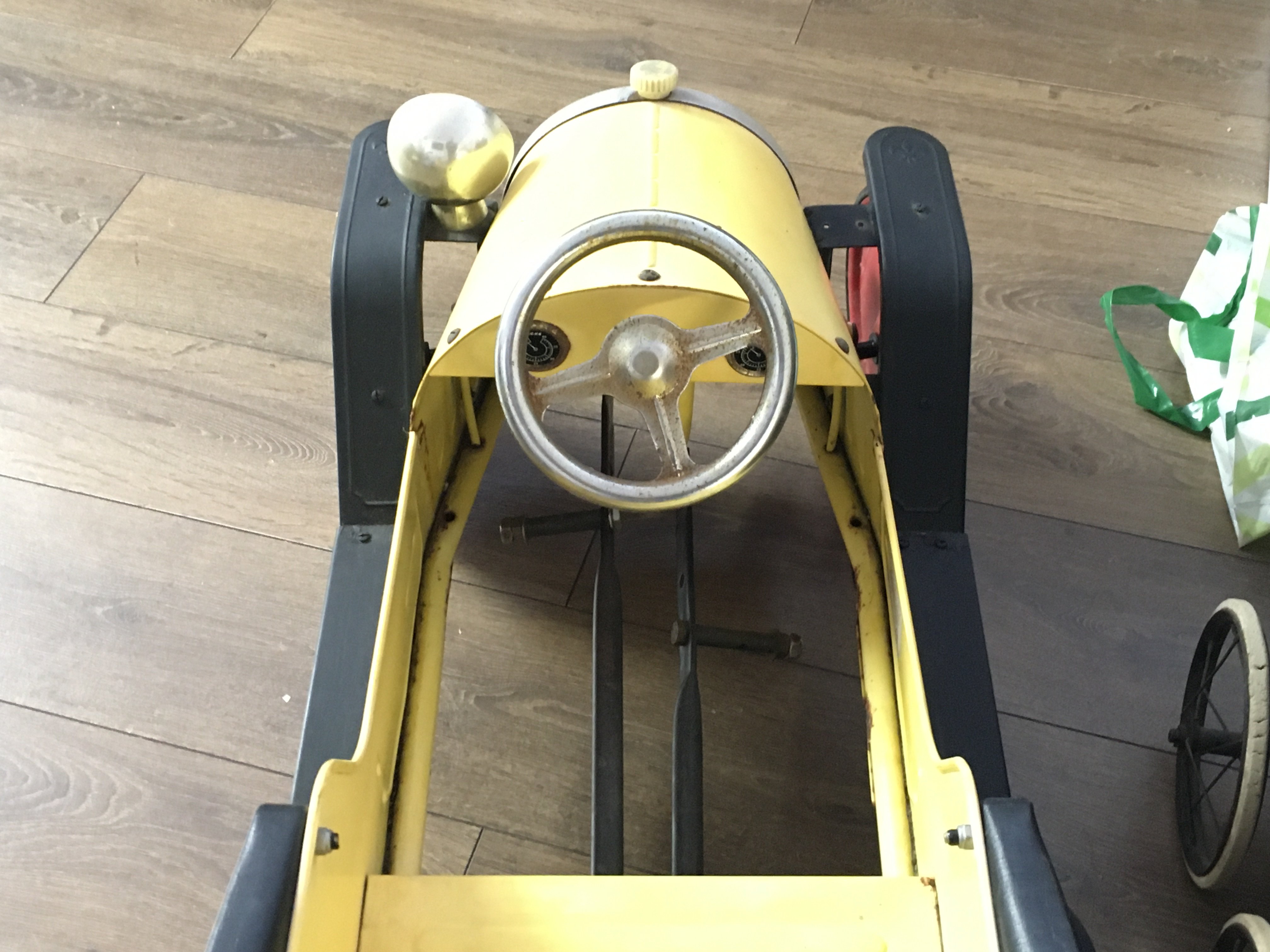 A vintage childrens Pedal car, 90cm long. - Image 3 of 3