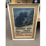 A framed vintage national savings poster,56.5x80cm