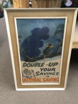 A framed vintage national savings poster,56.5x80cm