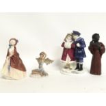 A collection of porcelain figures including a limi