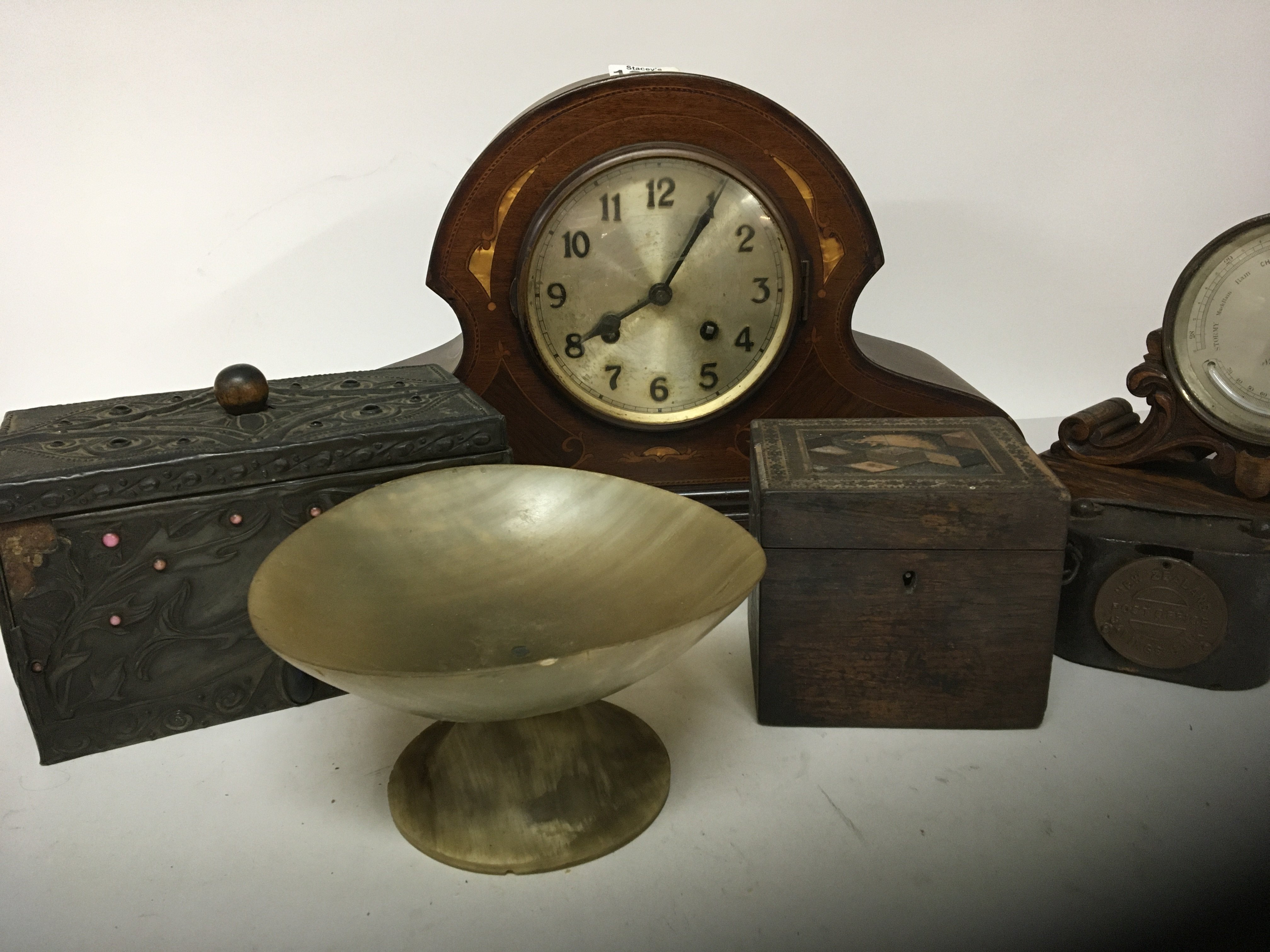 A late Victorian barometer on a carved oak stand a - Image 2 of 2