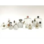 A Collection of various vintage glass perfume bott