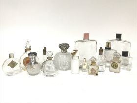 A Collection of various vintage glass perfume bott