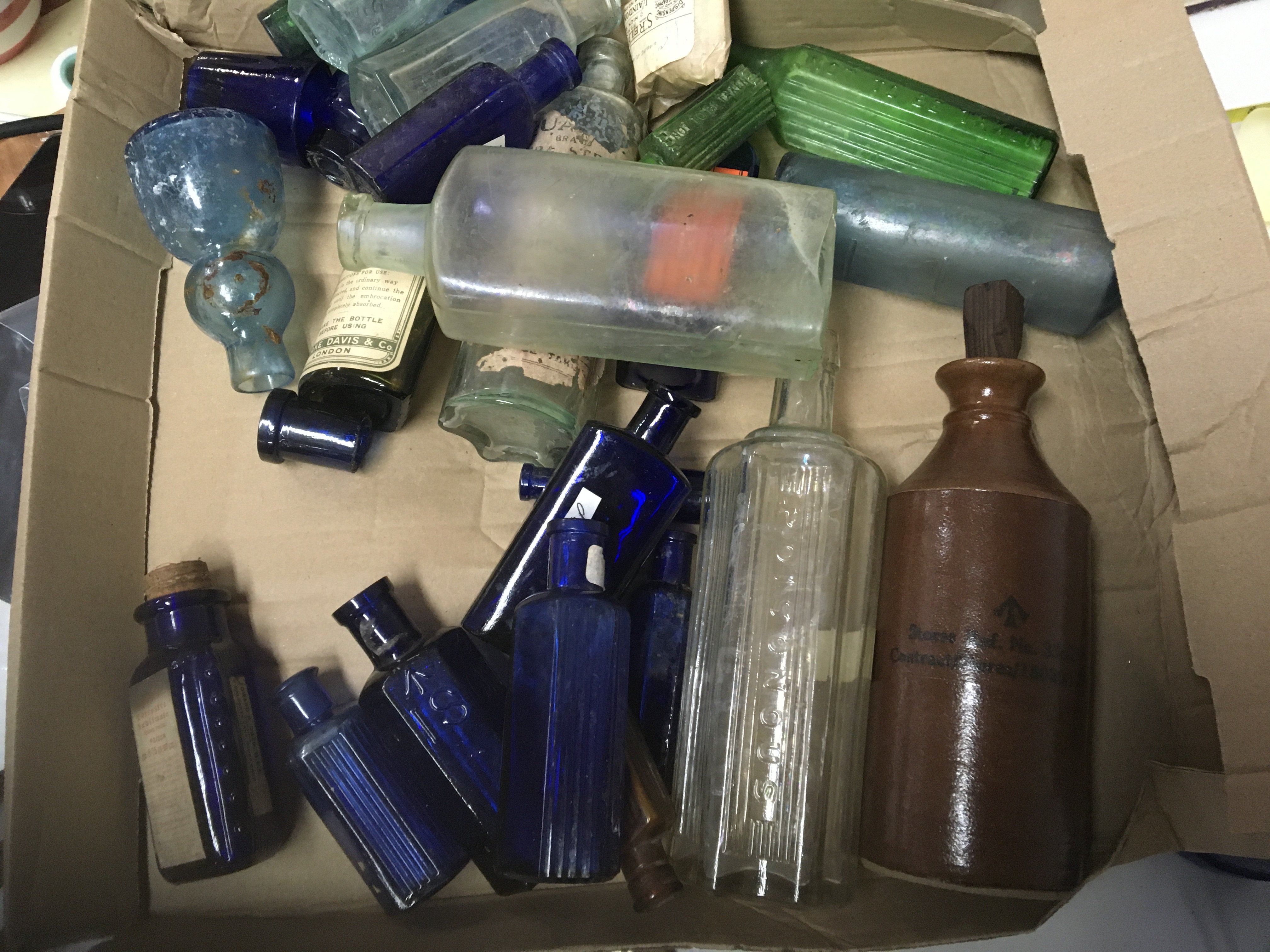 A good collection of antique Blue glass Poison bot - Image 3 of 3