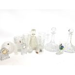 A Collection of cut glass including decanters, clo