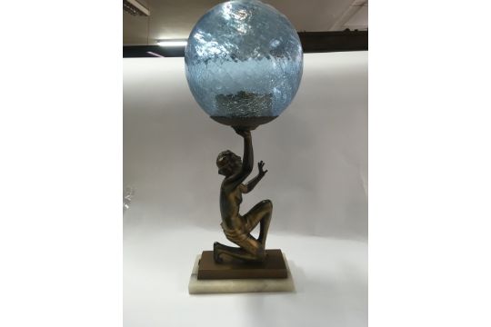 An Art Deco light in the form of lady with a glass - Image 3 of 3