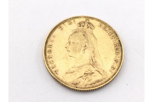 An 1889 full sovereign. Postage A - Image 2 of 2