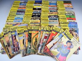 Approximately 90 issues of Classics Illustrated comics to include No.1 Huckleberry Finn, 7 Robin