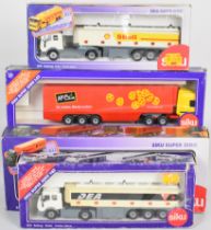 Five Siku diecast model haulage vehicles to include Formula 1 Transporter 3916 and Shell Petrol