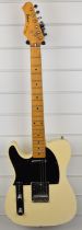 Antonia Telstar left handed electric guitar with cream and black body